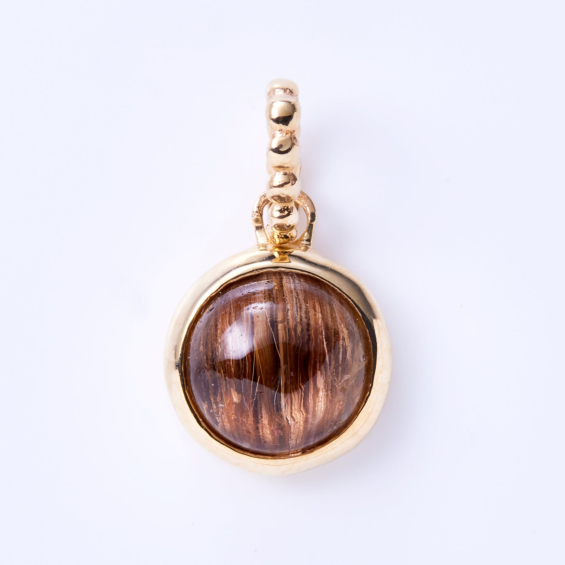 K10YG ゴールデン ルチルクォーツ エレーヌ ペンダントトップ ブラウン