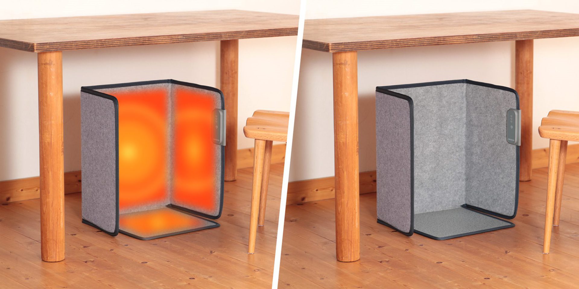 足裏まで温まれる4面ぽかぽか折り畳み式パネルヒーターを