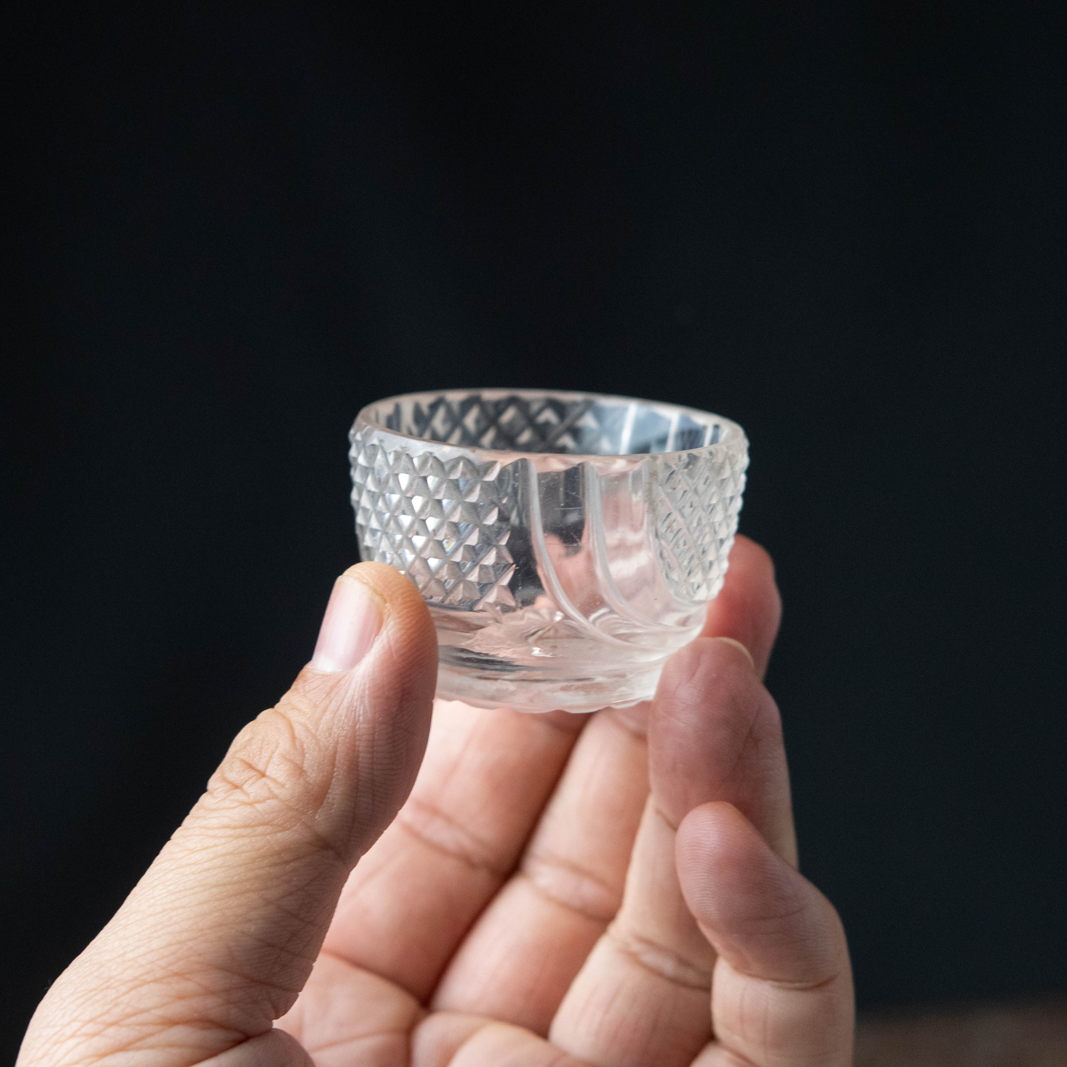 江戸ガラス ギヤマン 金縁 花魚子模様 小鉢 盃 6客 70307 江戸ガラス