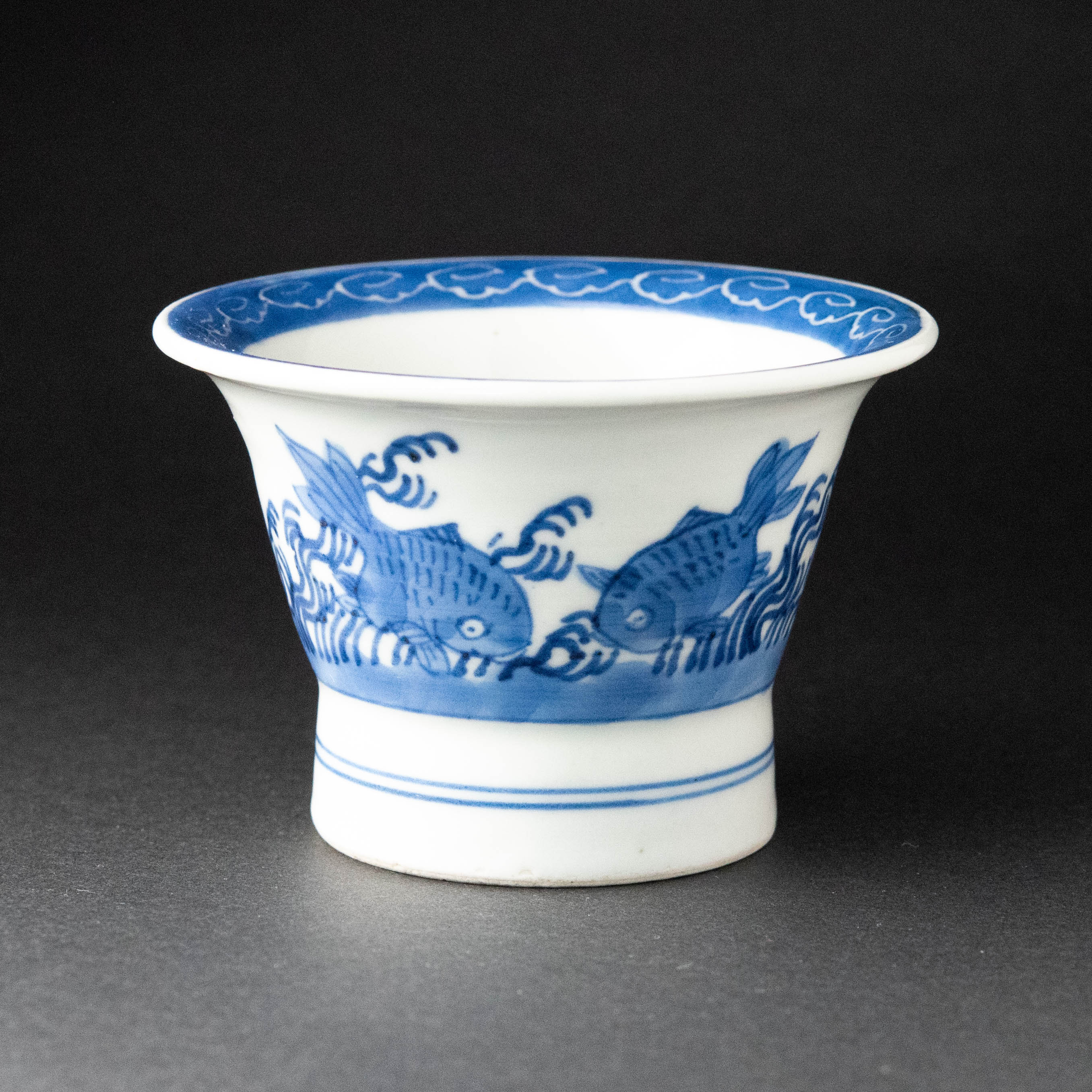 古伊万里 金襴手 双魚に花唐草の図 蕎麦猪口 E221AS-CAh 古伊万里 金襴