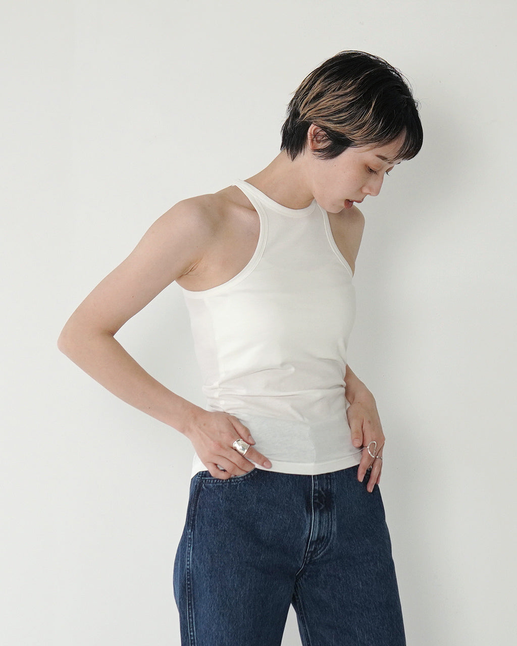 jentlouis Neck Piercing TankTop M タンクトップ jentlouis Neck