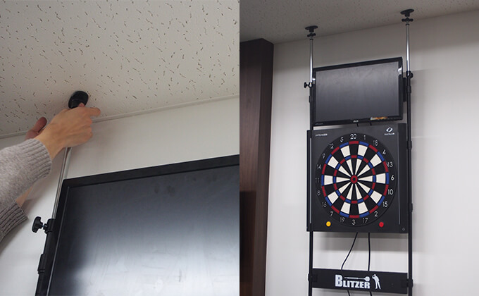 自宅でダーツバーの臨場感が味わえる！モニターダーツスタンドBLITZER