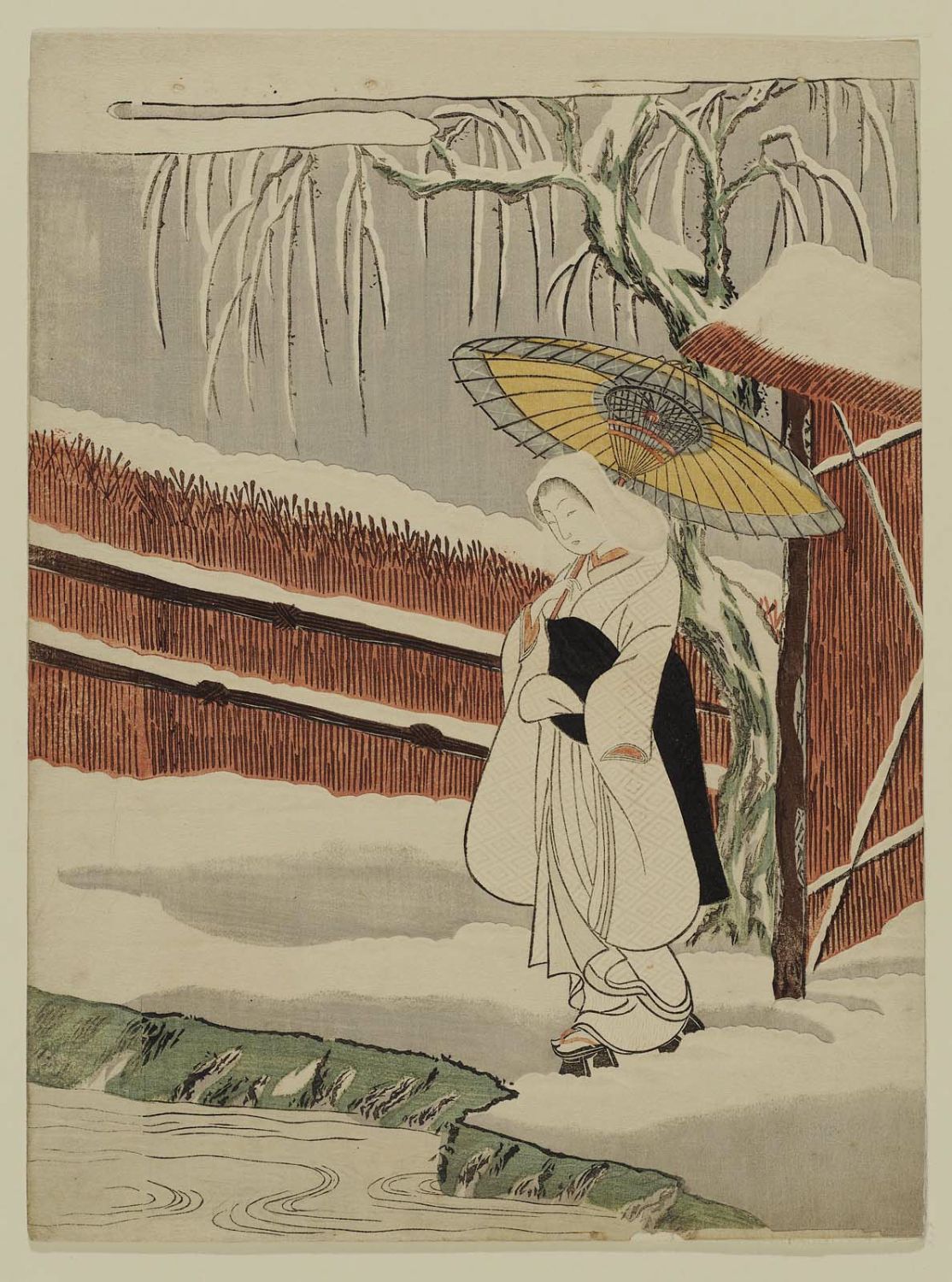 鈴木春信による浮世絵「The Heron Maiden (Sagi musume)」