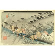 歌川広重による浮世絵「「東海道五拾三次之内」「庄野」「白雨」」