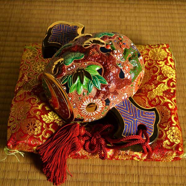 1282 希少九谷焼五重塔置物骨董