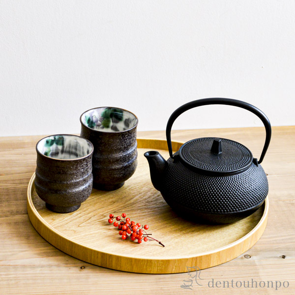 未使用品 鋳心ノ工房 増田尚紀デザイン 平つぼL 鉄急須 南部鉄瓶 南部