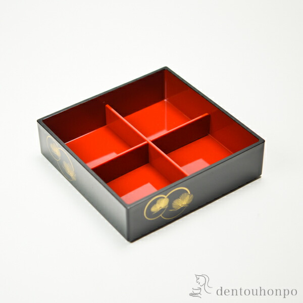 重箱用仕切り十字 4分割 赤 重箱6.5寸（内径18.5cm）対応 1組 / お正月