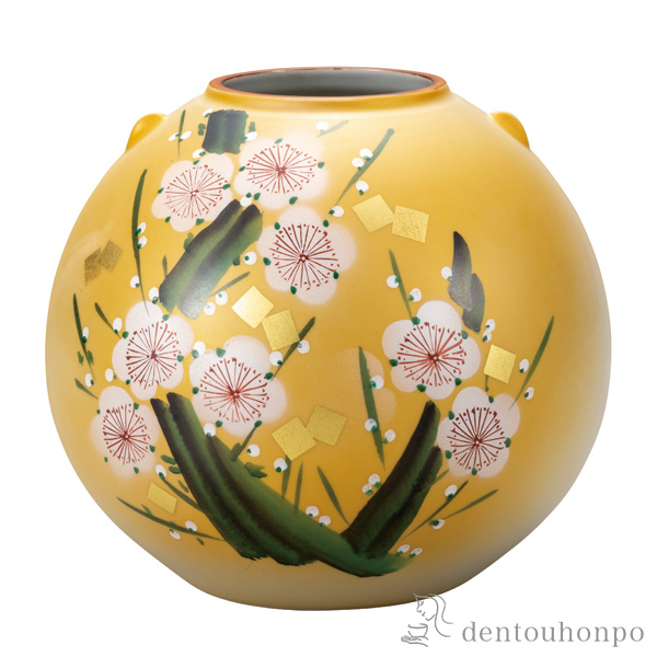 3979）岩田ガラス 金彩双耳 花瓶 花器 フラワーベース 3979）岩田