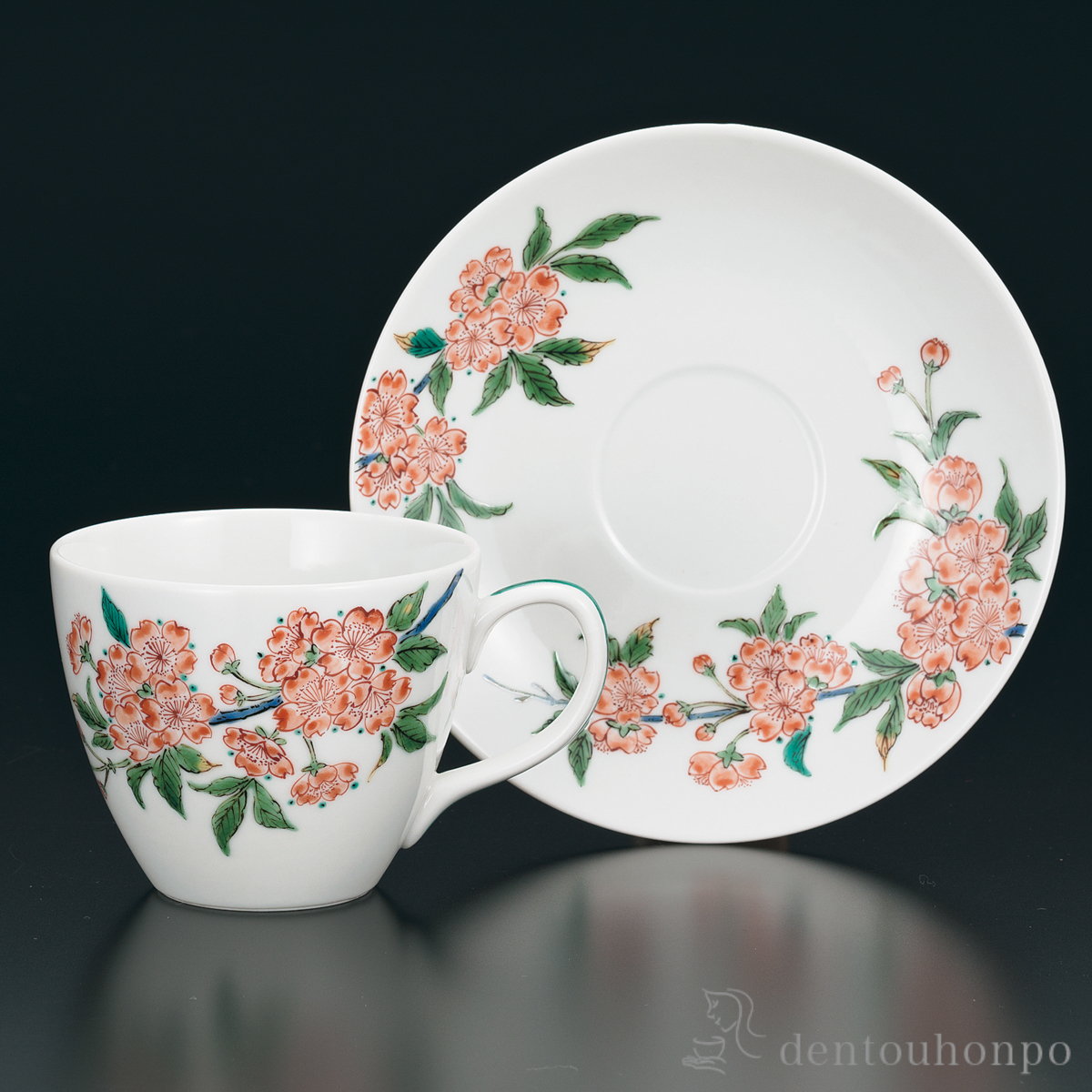 九谷焼 九谷祥隆 花詰 ティーカップ＆ソーサー 6客セット 九谷焼 九谷