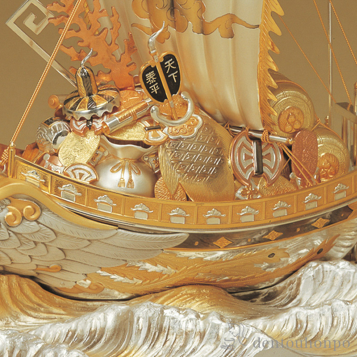 銅製・福寿宝来宝船 楽天市場】七福神 宝船（小）高さ25cm 置物 開運