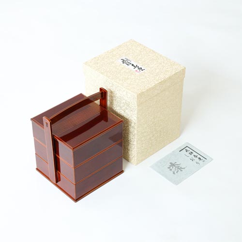 飛騨春慶 福壽漆器店 手提三段重 伝統工芸品 木製 お重箱 | MUKU工房