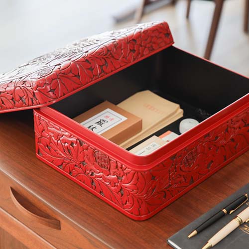 村上木彫堆朱 藤井漆工 文庫 伝統工芸品 木製 小物入れ | MUKU工房