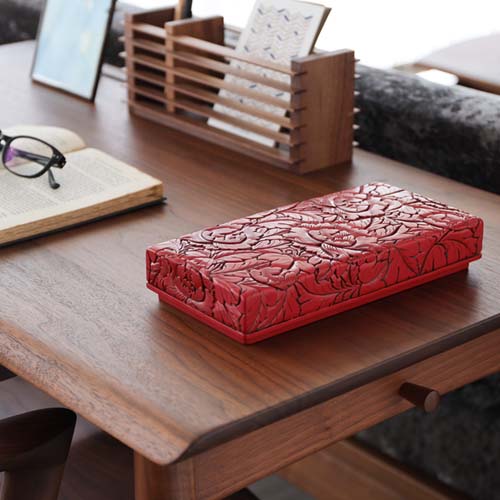 村上木彫堆朱 藤井漆工 文箱 伝統工芸品 木製 小物入れ | MUKU工房