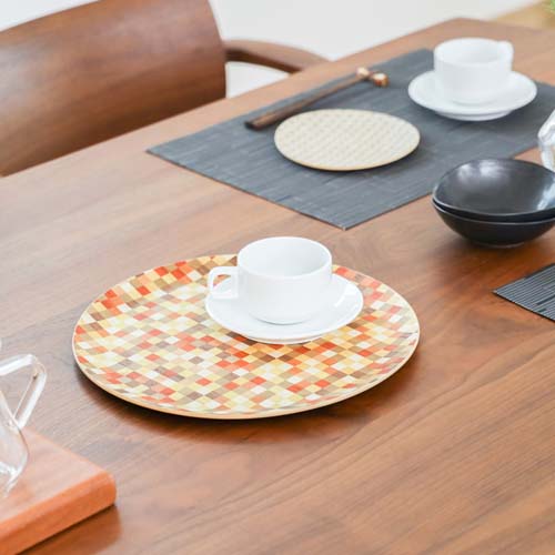 箱根寄木細工 露木木工所 tsuyuki 丸盆 国産クラフト 木製 トレー