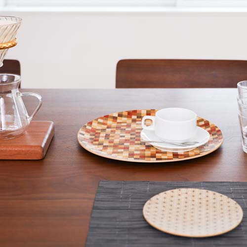 箱根寄木細工 露木木工所 tsuyuki 丸盆 国産クラフト 木製 トレー