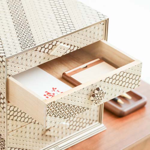 未使用 伝統工芸品 箱根寄木細工 つゆき 小箪笥 和箪笥 小物入れ