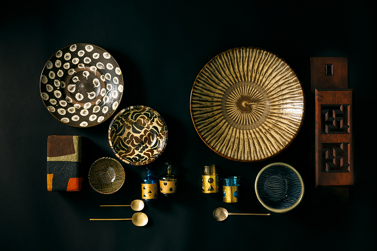 沖塩明樹 寒風春木窯 面取り花瓶 線模様 岡山 民芸 民藝 武内晴二郎