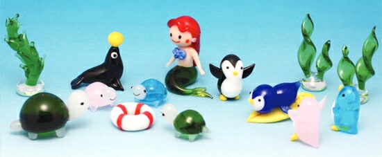 keko ガラス細工 ミニチュア ガラス細工｜十二支ミラーセット｜フォー