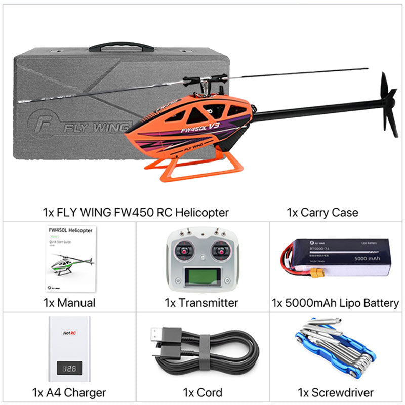 FLY WING FW450L V3 6CH 3D Acrobatics GPS Altitude Hold RC