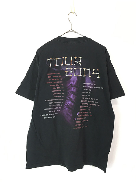 Korn TOUR 2004 Tシャツ 古着 00s KORN 「TOUR 2004」 Bone Hand Sign
