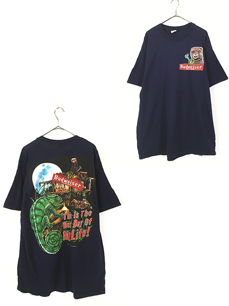古着 90s Budweiser バドワイザー ビール 企業 イタチ カメレオン T