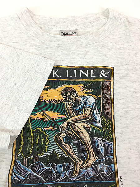 古着 90s USA製 RAY TROLL 「HOOK LINE & THINKING」 魚 フィッシング