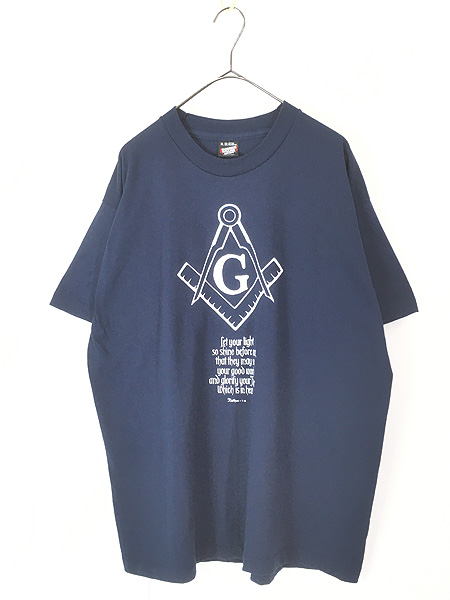 古着 80s USA製 Matthew 5:16 「フリーメイソン」 聖書 シンボル 50/50