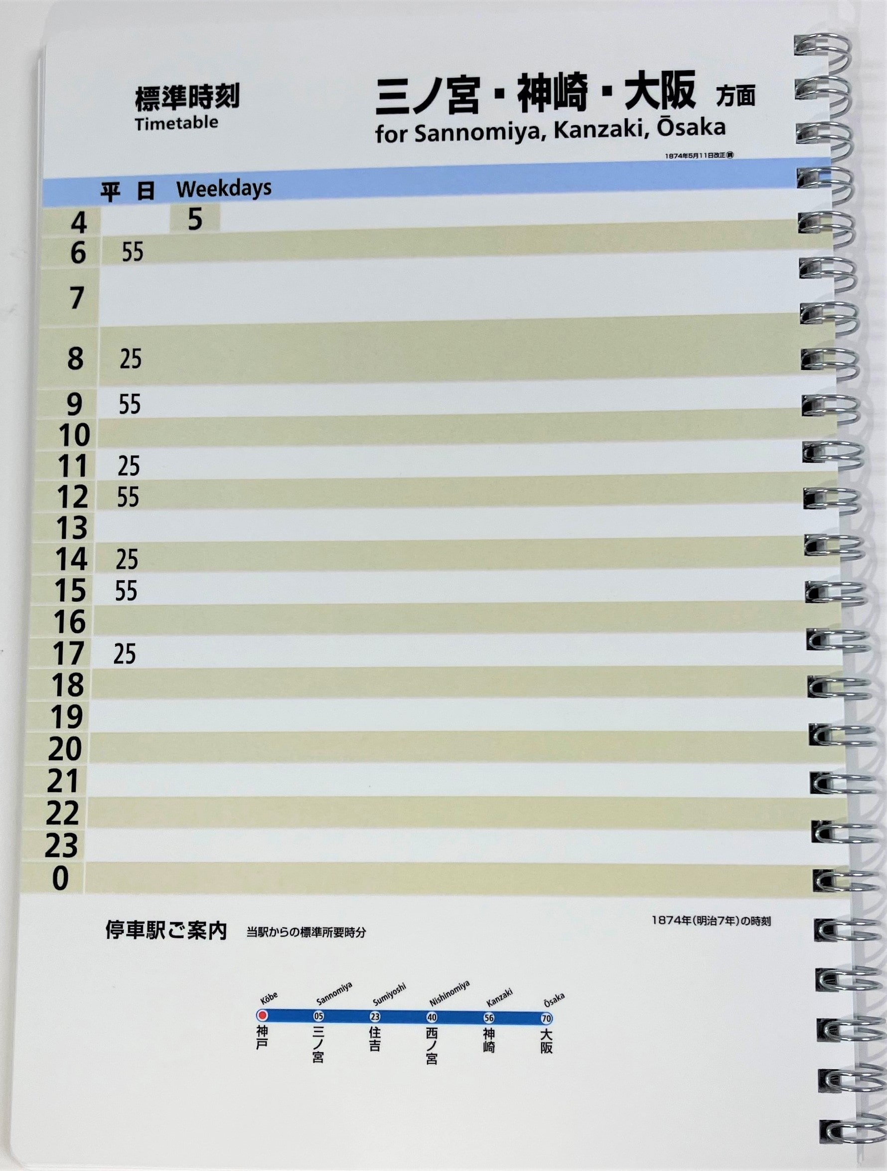 時刻表A5リングノート (神戸駅 関西鉄道開業150年ver): 鉄道グッズ