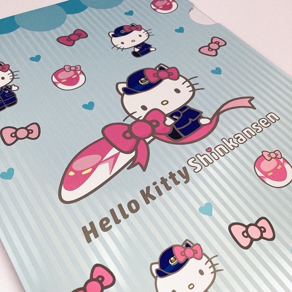 ハローキティ新幹線 クリアファイル（ストライプ）: 鉄道グッズ