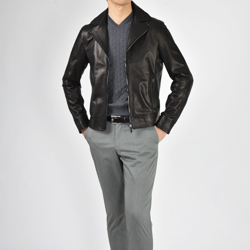 EMMETI ELTON ライトナッパレザー シングルライダースジャケット | DUE