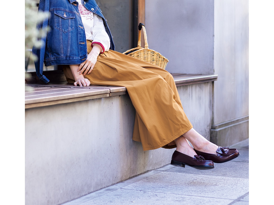 キュロットタックガウチョパンツ(04_LL 68_シャドーブルー