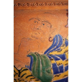 青木木米 九々鱗 漢詩文 壷 時代箱付 M R4603B 青木木米 九々鱗 漢詩文