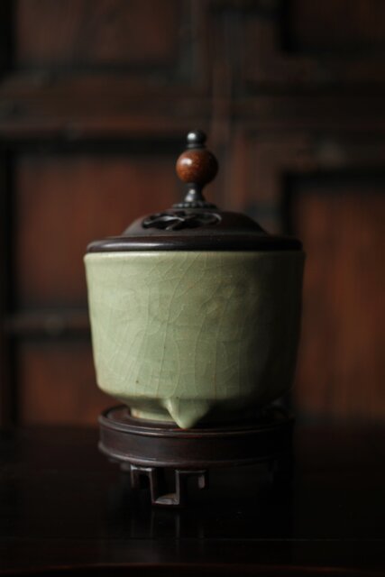 鈞窯 三足香炉 陶芸 骨董品 古美術品 江戸時代 美濃 鉄摺