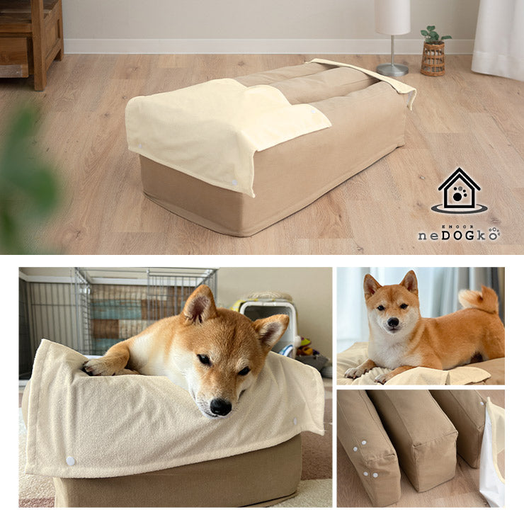 誤嚥・床ずれ防止 E字型 介護用ドッグベッド 防水カバー付き Mサイズ