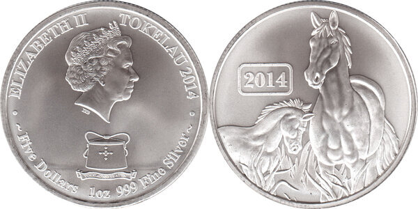 TOKELAU YEAR OF THE HORSE 銀貨2014 SILVER TOKELAU YEAR OF THE