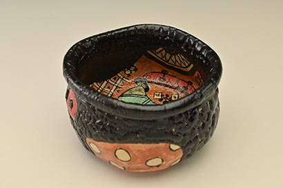 深見文紀 No.059007 黒漫画織部ぐい呑 | えにし庵