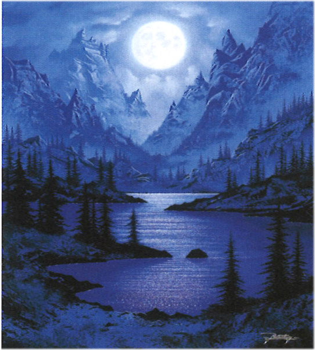 絵画 月明かりの山脈 絵画 月明かりの山脈 絵画月明かりの山脈