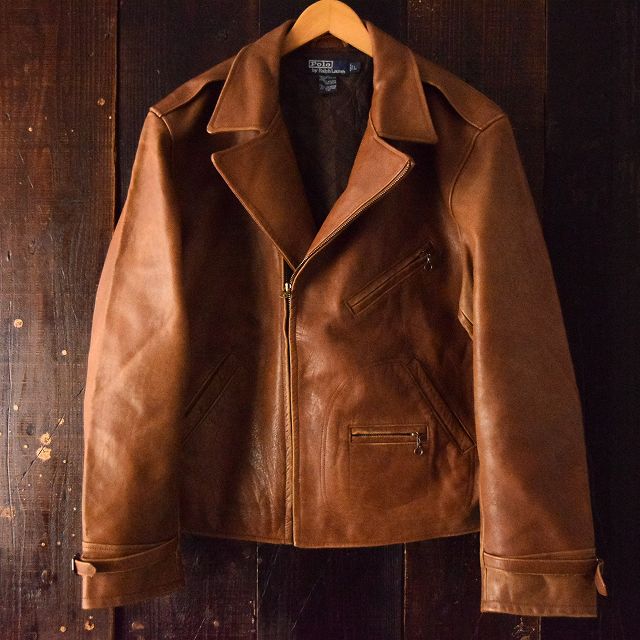 90's Ralph Lauren レザーダブルライダースジャケット 90年代 ラルフ