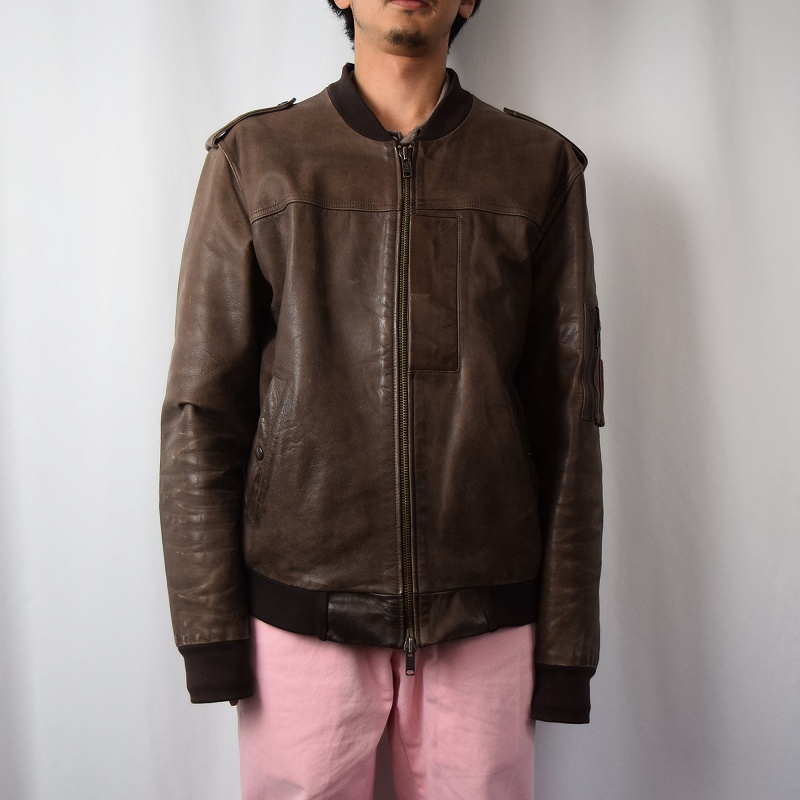 メ*ン様 【美品】マークジェイコブスレザーライダース ヴィンテージ加工Sサ