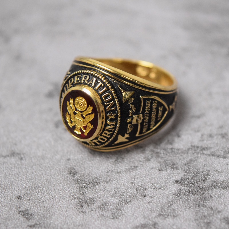 ミリタリーリング アメリカ軍 湾岸戦争 指輪 金 | ビンテージ古着屋