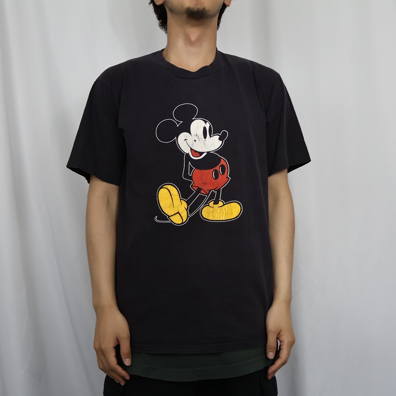 80s 80年代 ディズニー ミッキーマウス 黒 ブラック│ヴィテージ古着屋
