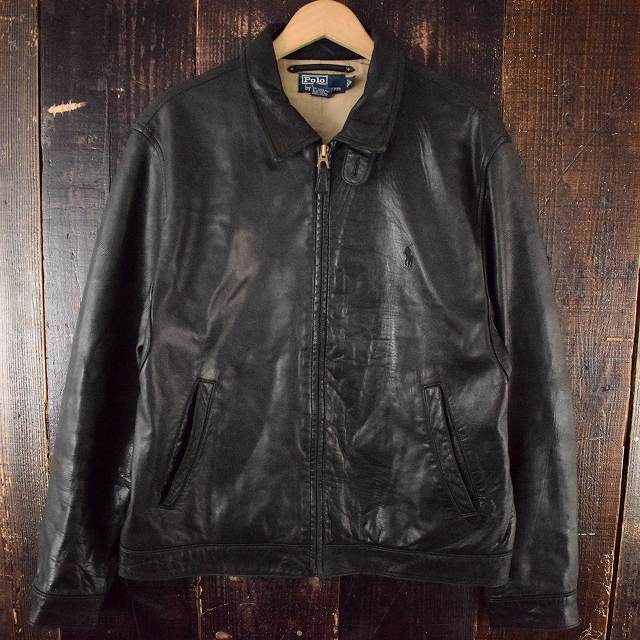 POLO RALPHLAUREN レザー スウィングトップ XXL 20日迄 Polo