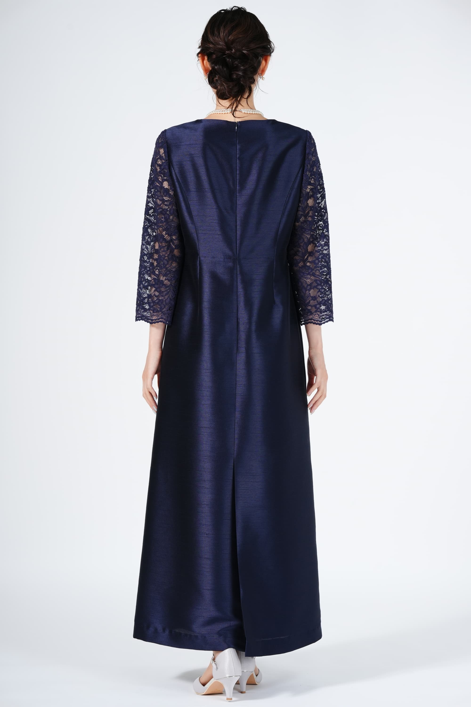 SOIR DOLCE サテンロングワンピース ドレス 15号 大きいサイズ SOIR