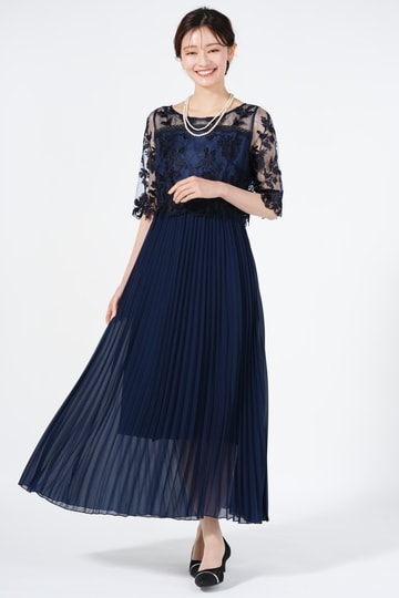 Dorry Doll チュールレース×プリーツネイビードレス (L) をレンタル