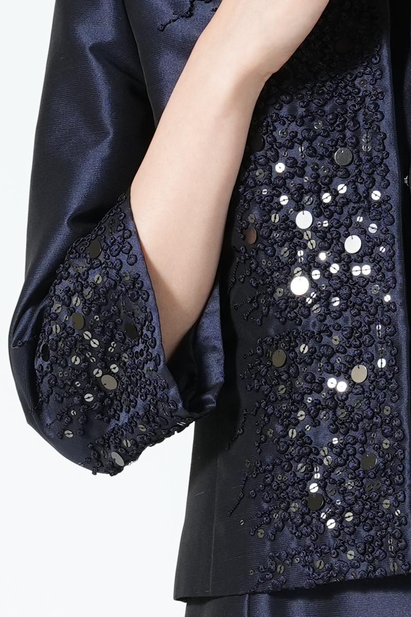 Igin Zibeline シャンタン光沢ロング紺ドレスセット (M) をレンタル