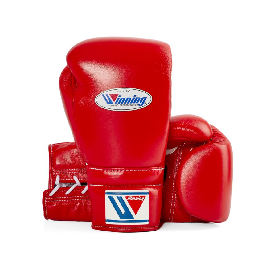 WINNING LACE-UP BOXING GLOVES - RED – FIGHT 2 FINISH