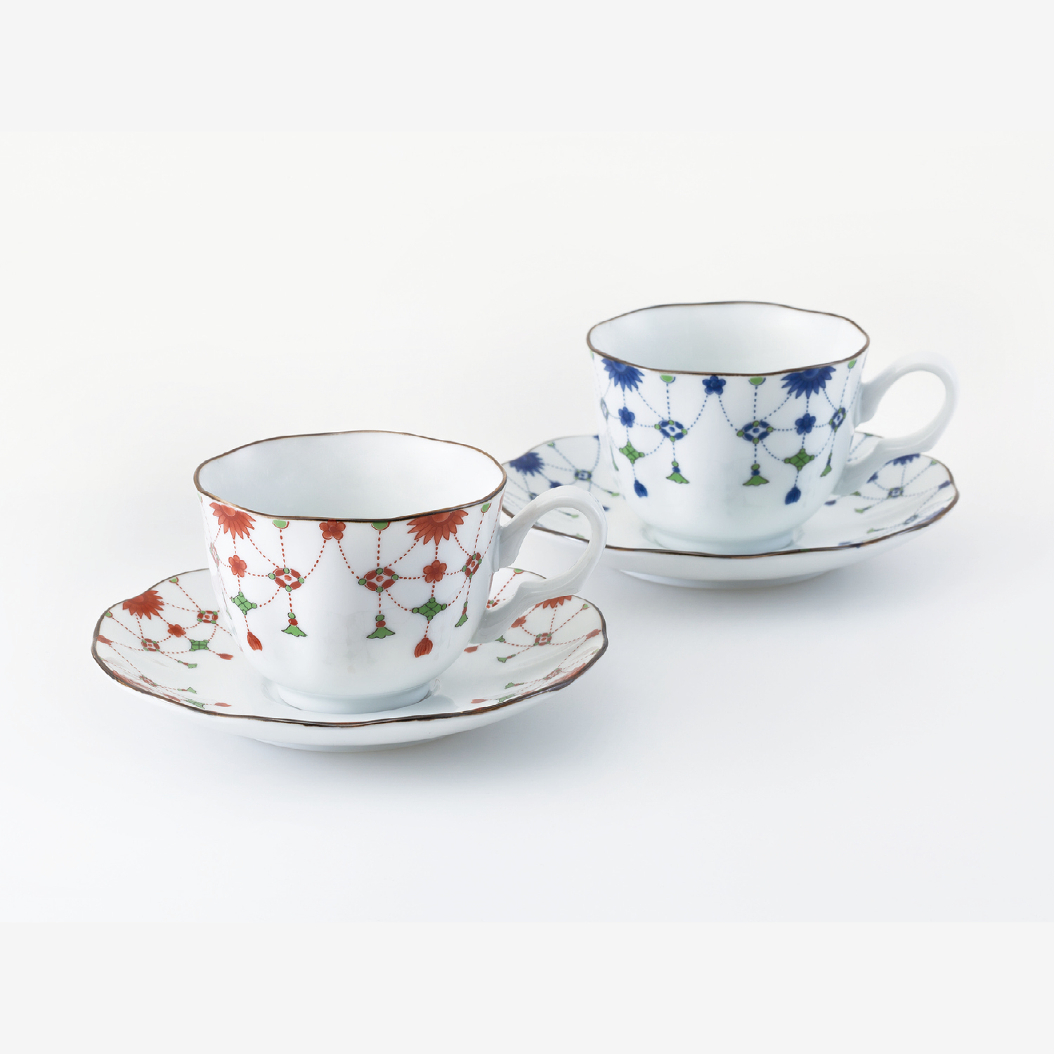 Price Gift｜瓔珞文 珈琲碗皿ペア｜西海陶器 | SAIKAI B-SHOP｜西海