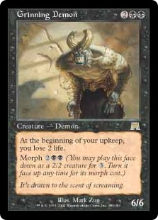 Foil】《にやにや笑いの悪魔/Grinning Demon》[ONS] 黒R | 日本最大級