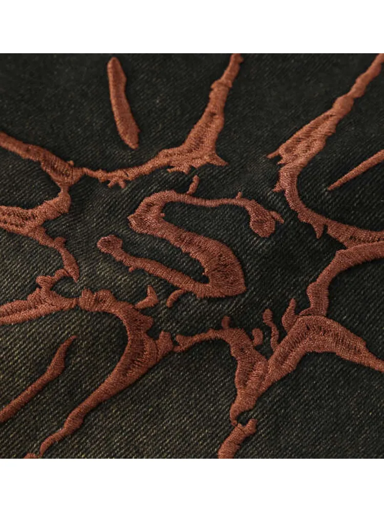 ブラック 【SEQUENZ】ウォッシュドデニムフルジップパーカー