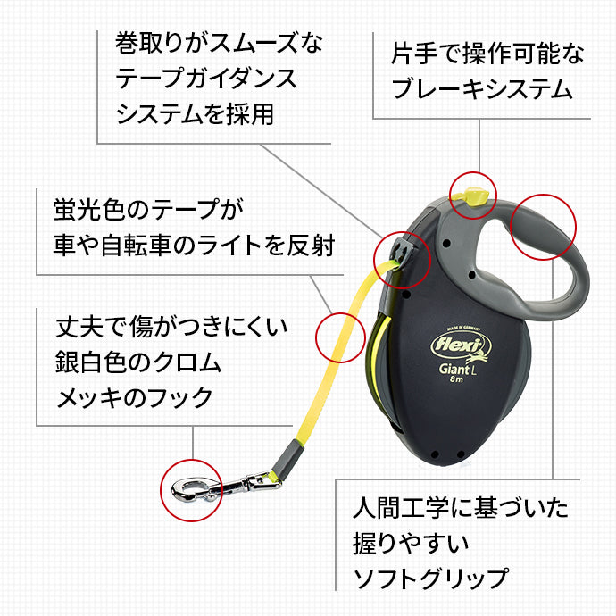 ジャイアント プロフェッショナル 大型犬用 テープタイプ 10m イエロー